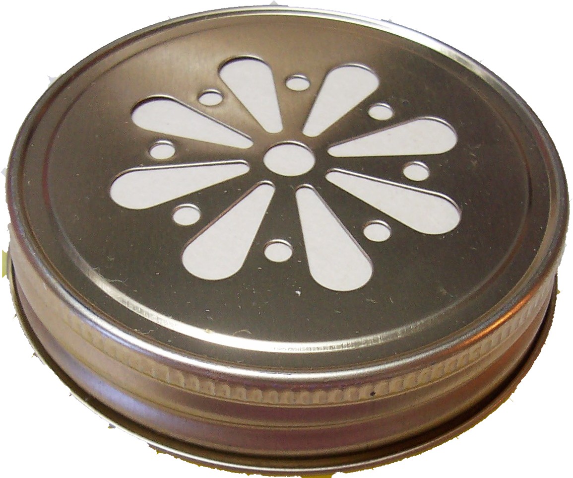 1 Dozen Gold Vented Daisy Lids 70 mm with removable disc liners
