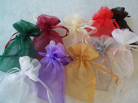 Assorted Colors Organza Bags 4"x6" Pkg of 30
